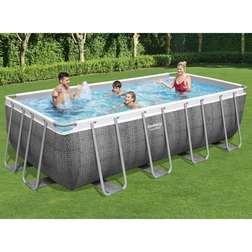 Power Steel Swimming Pool Set Rectangular (488 x 244 x 122cm) - Little and Giant Explorers Bestway