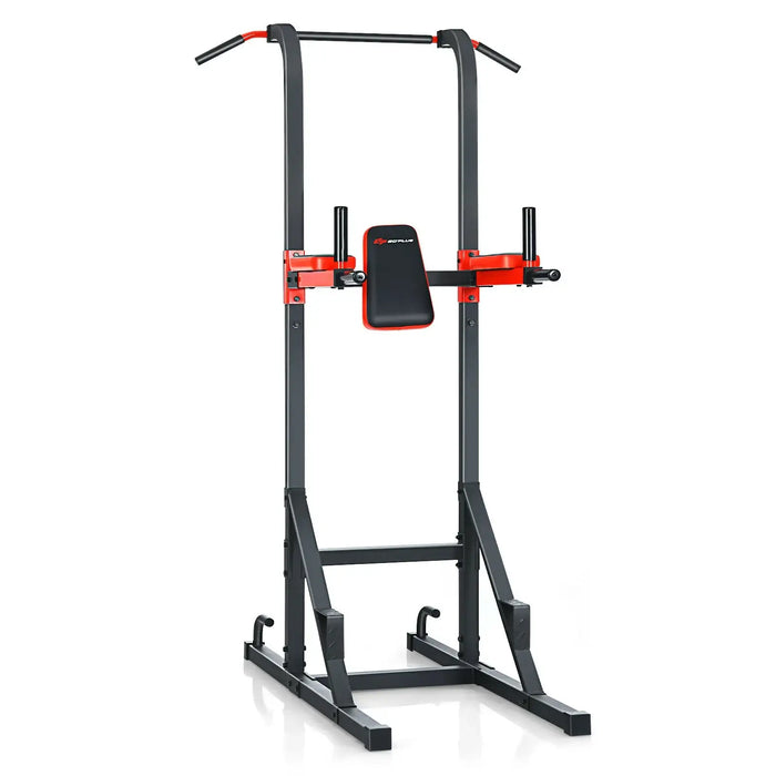 Power Tower - Red | Multi-Functional Pull-Up and Dip Station - Heavy-Duty Steel COSTWAY - Little and Giant Explorers Costway