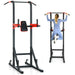 Power Tower - Red | Multi-Functional Pull-Up and Dip Station - Heavy-Duty Steel COSTWAY - Little and Giant Explorers Costway