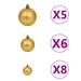 Pre-lit Artificial Half Christmas Tree with Gold Ball Set in Green 180 cm - Little and Giant Explorers vidaXL