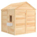 Premium fir wood playhouse with pitched roof and window, natural outdoor kids playhouse