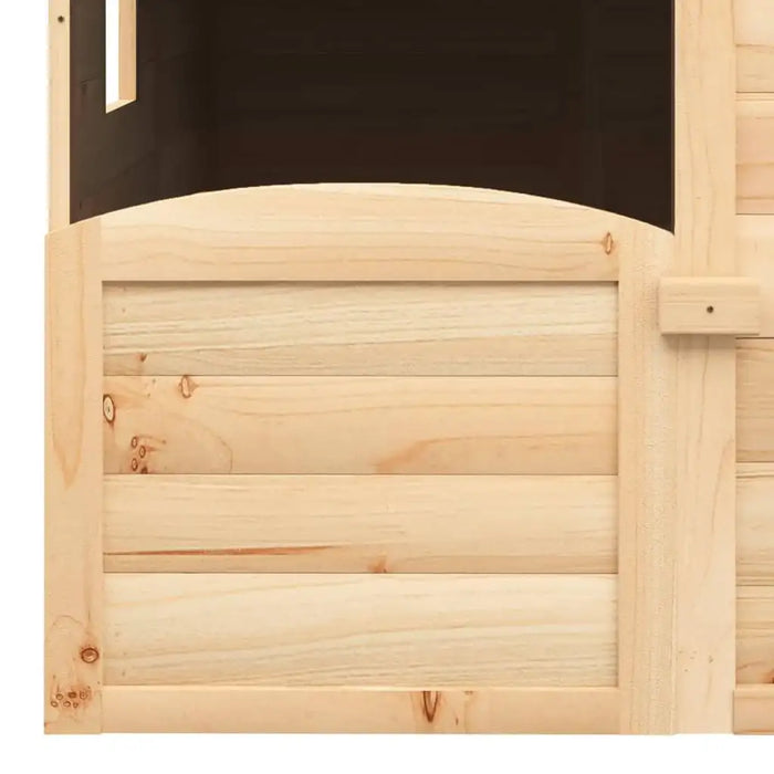 Premium wooden playhouse with natural fir wood panels and lockable door