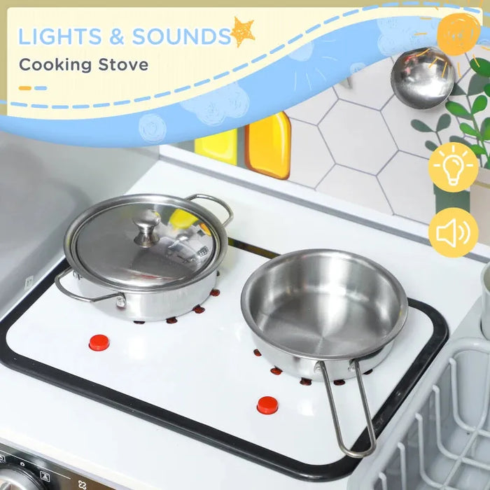 Pretend Play Kids Toy Kitchen with Sounds, Lights and Running Water - Little and Giant Explorers AIYAPLAY