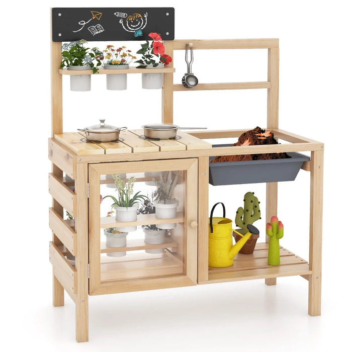 Pretend Play Kitchen with Plants Observation Room - Little and Giant Explorers Costway