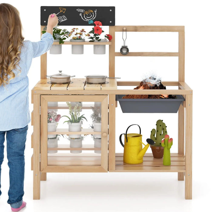 Pretend Play Kitchen with Plants Observation Room - Little and Giant Explorers Costway