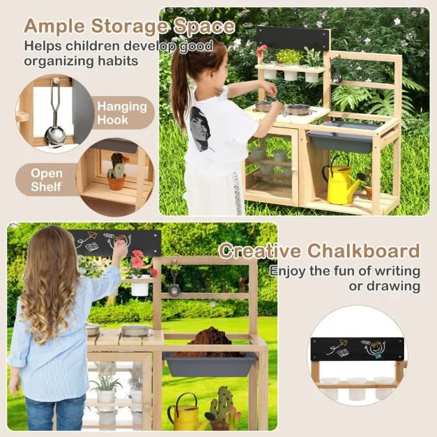 Pretend Play Kitchen with Plants Observation Room - Little and Giant Explorers Costway