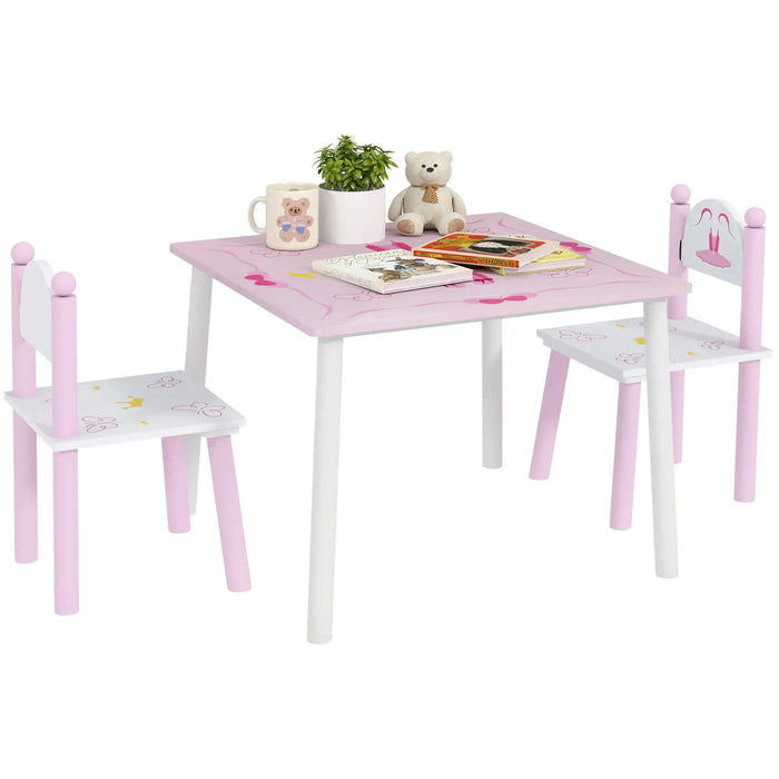 Princess Design Kids Table and Chairs Set for Activity Art - Little and Giant Explorers AIYAPLAY