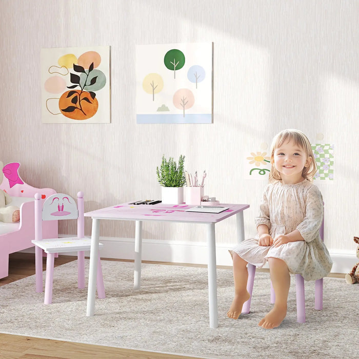 Princess Design Kids Table and Chairs Set for Activity Art - Little and Giant Explorers AIYAPLAY