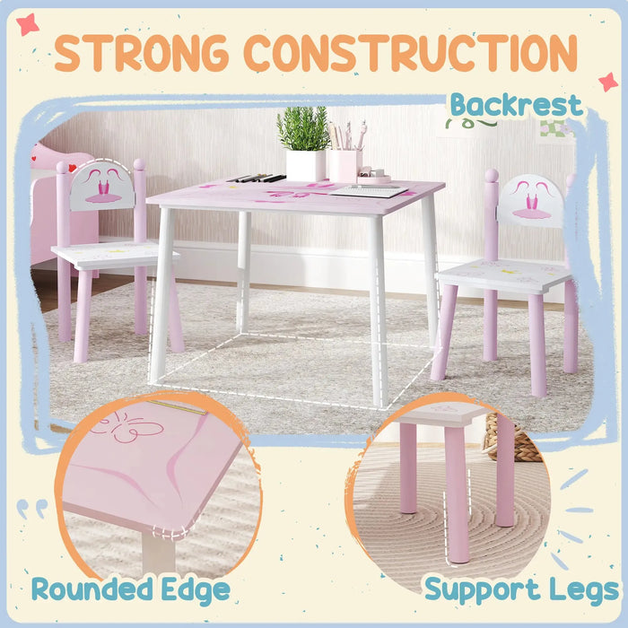 Princess Design Kids Table and Chairs Set for Activity Art - Little and Giant Explorers AIYAPLAY