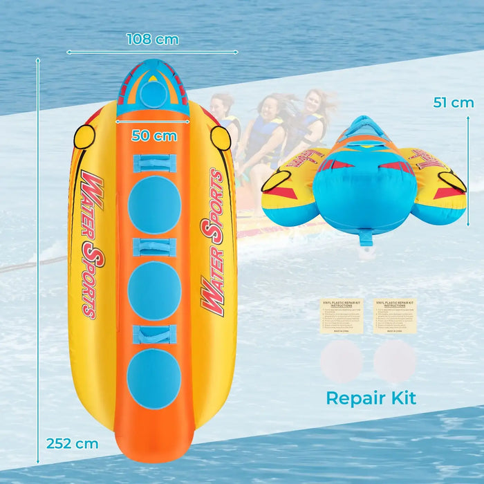 Professional 3-Rider Banana Boat | Water Sports Towable Tube COSTWAY - Little and Giant Explorers Costway