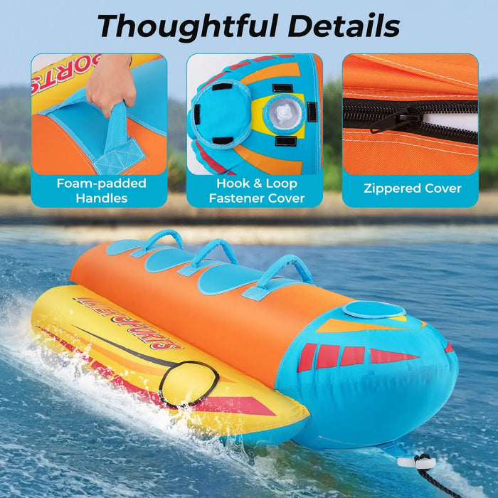 Professional 3-Rider Banana Boat | Water Sports Towable Tube COSTWAY - Little and Giant Explorers Costway