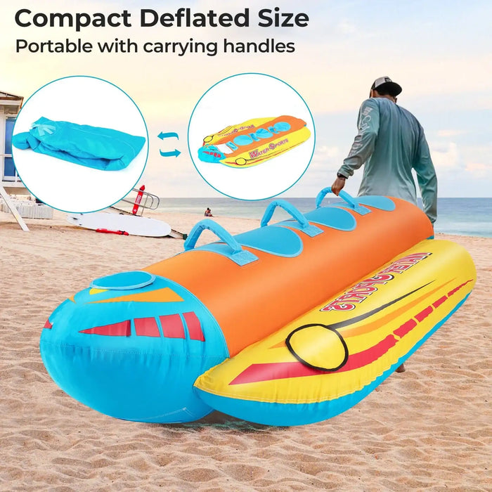 Professional 3-Rider Banana Boat | Water Sports Towable Tube COSTWAY - Little and Giant Explorers Costway