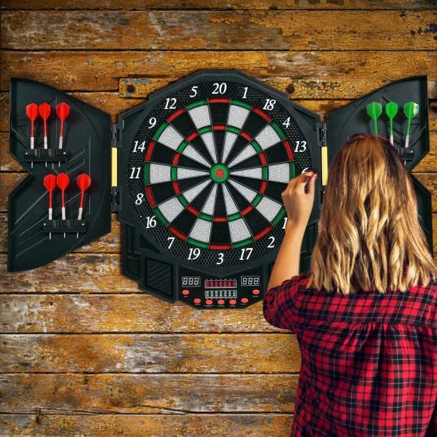 Professional Electronic Dartboard Set | LED Scoring Dart Game with 12 Darts COSTWAY - Little and Giant Explorers Costway
