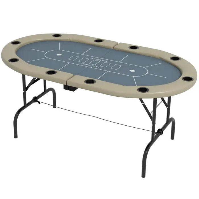 Professional Folding Poker Table for 8 Players | 10 Cup Holders - Portable Design SPORTNOW - Little and Giant Explorers SPORTNOW