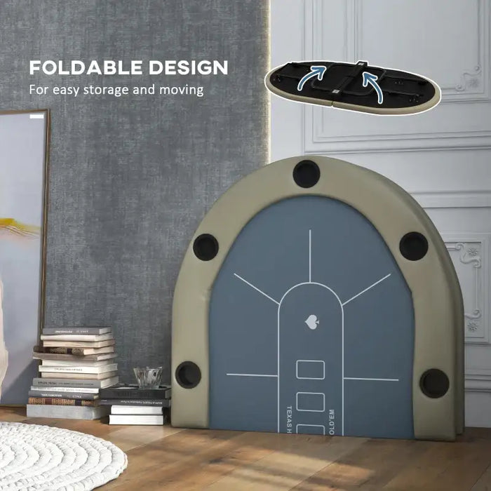 Professional Folding Poker Table for 8 Players | 10 Cup Holders - Portable Design SPORTNOW - Little and Giant Explorers SPORTNOW