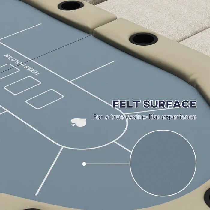 Professional Folding Poker Table for 8 Players | 10 Cup Holders - Portable Design SPORTNOW - Little and Giant Explorers SPORTNOW