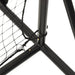 Close-up of black metal frame and netting on football rebounder training net