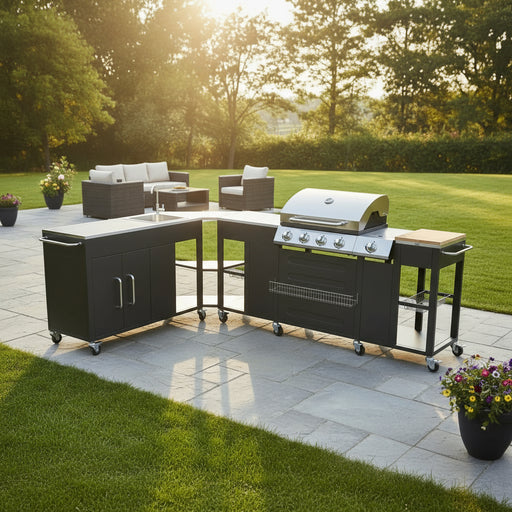 Outdoor Kitchen Barbecue 'Missouri' 4 Burners - Little and Giant Explorers vidaXL