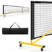 Professional Regulation-Size Portable Pickleball Net System with 6 Lockable Wheels - Little and Giant Explorers Costway