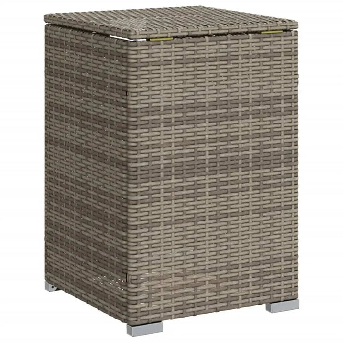 Propane Tank Cover Table in Grey and Poly Rattan (40 x 40 x 60cm) - Little and Giant Explorers vidaXL