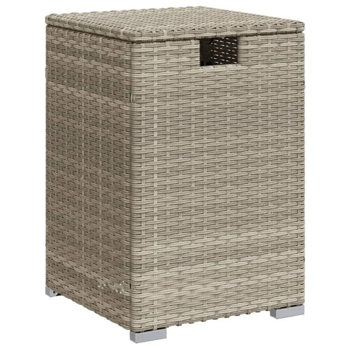 Propane Tank Cover Table in Light Grey and Poly Rattan (40 x 40 x 60cm) - Little and Giant Explorers vidaXL