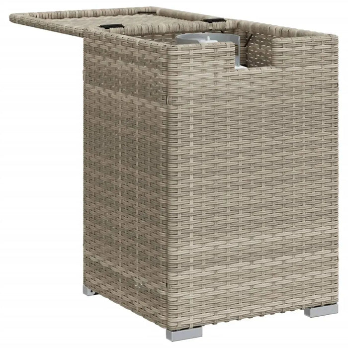 Propane Tank Cover Table in Light Grey and Poly Rattan (40 x 40 x 60cm) - Little and Giant Explorers vidaXL