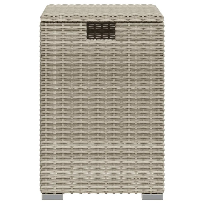 Propane Tank Cover Table in Light Grey and Poly Rattan (40 x 40 x 60cm) - Little and Giant Explorers vidaXL