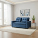 Pull-Out Loveseat Sofa Bed – Dark Blue Linen | Reclining 2-Seater with Storage Pockets HOMCOM - Little and Giant Explorers