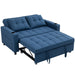 Pull-Out Loveseat Sofa Bed – Dark Blue Linen | Reclining 2-Seater with Storage Pockets HOMCOM - Little and Giant Explorers
