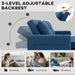 Pull-Out Loveseat Sofa Bed – Dark Blue Linen | Reclining 2-Seater with Storage Pockets HOMCOM - Little and Giant Explorers