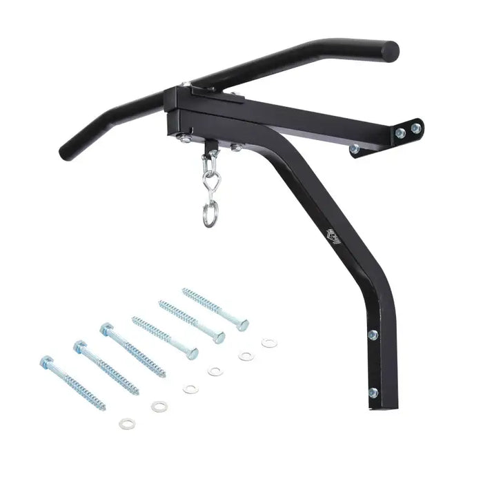 Punch Bag Wall Bracket with Pull-Up Bar | Heavy Duty Steel - 130kg Capacity HOMCOM - Little and Giant Explorers HOMCOM