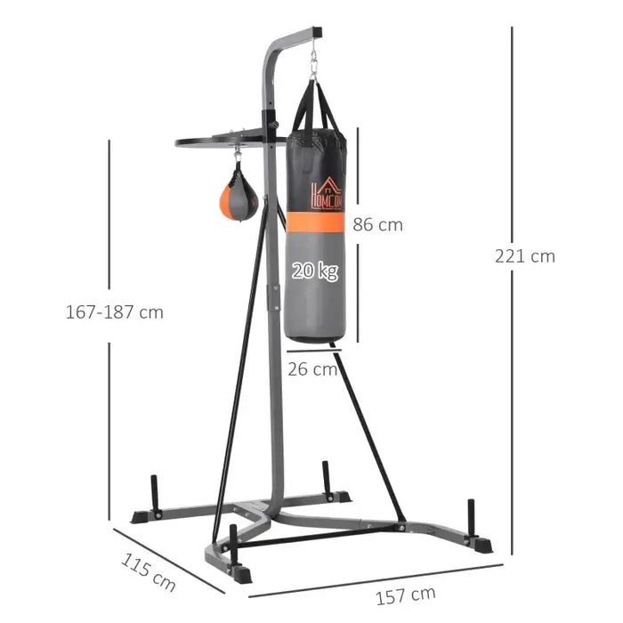 Punchbag with Speedball | Freestanding Boxing Bracket - Adjustable Height HOMCOM - Little and Giant Explorers HOMCOM