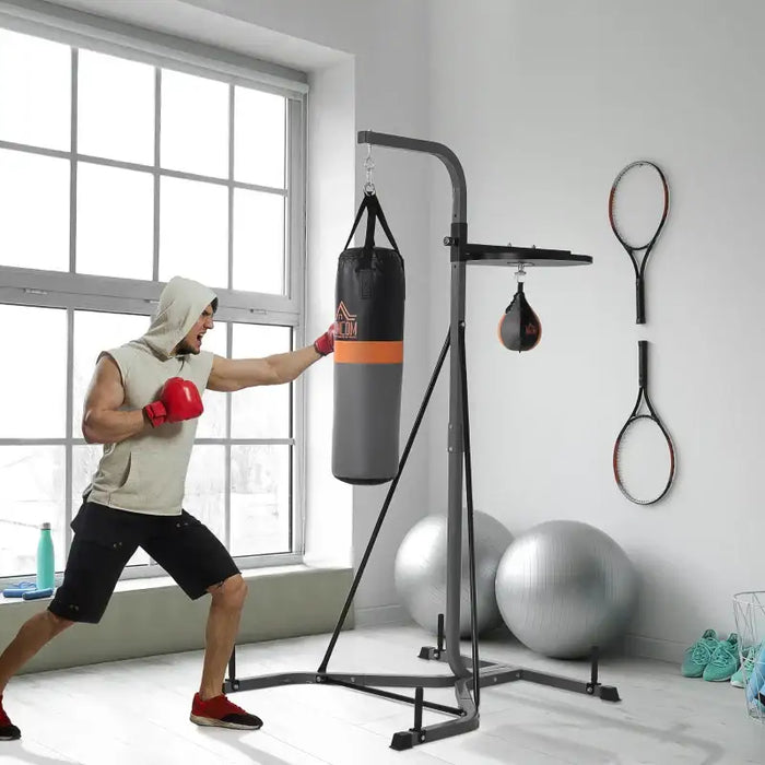 Punchbag with Speedball | Freestanding Boxing Bracket - Adjustable Height HOMCOM - Little and Giant Explorers HOMCOM