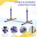 Adjustable Kids Gymnastics Horizontal Training Bar with Steel Frame Wooden Bar in Purple - Little and Giant Explorers HOMCOM