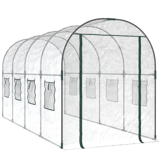 PVC & Powder-Coated Steel Transparent Greenhouse (160 x 400 x 190cm) - Little and Giant Explorers vidaXL