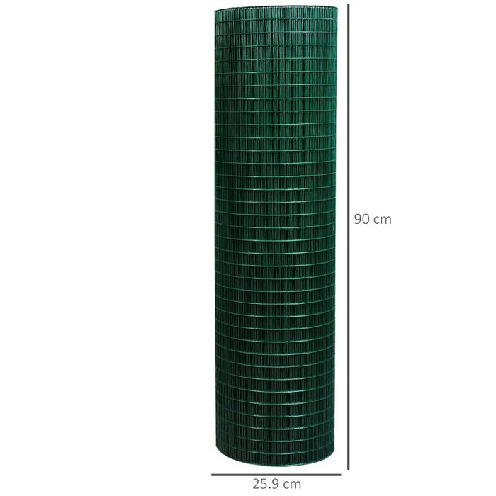 PVC Coated Welded Wire Mesh Fencing for Poultry 30m - Little and Giant Explorers PawHut