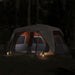 Quick Release Family Tent with LED in Light Grey and Orange (10 persons) - Little and Giant Explorers vidaXL