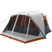 Quick Release Family Tent with LED in Light Grey and Orange (10 persons) - Little and Giant Explorers vidaXL