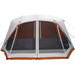 Quick Release Family Tent with LED in Light Grey and Orange (10 persons) - Little and Giant Explorers vidaXL