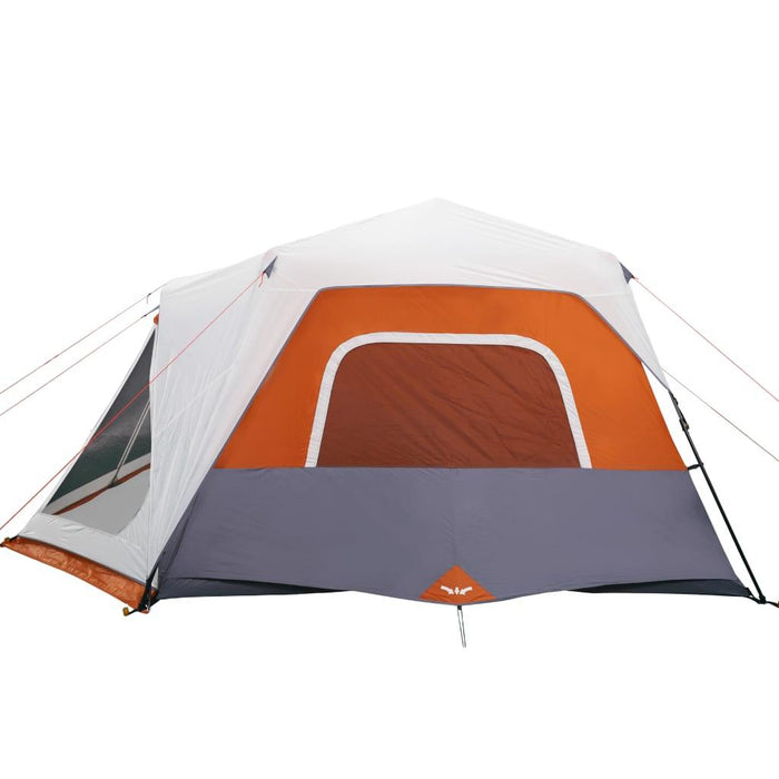 Quick Release Family Tent with LED in Light Grey and Orange (10 persons) - Little and Giant Explorers vidaXL