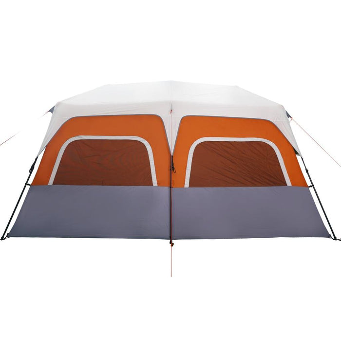 Quick Release Family Tent with LED in Light Grey and Orange (10 persons) - Little and Giant Explorers vidaXL