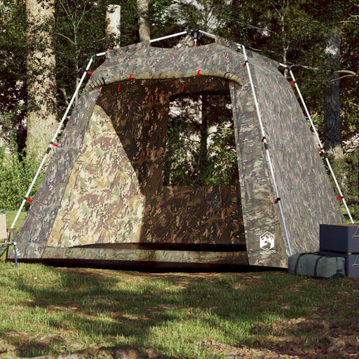 Quick Release Fishing Tent in Camouflage (4 persons) - Little and Giant Explorers vidaXL