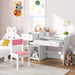 Rabbit-Themed Kids Desk and Chair Set with Bookcase - Little and Giant Explorers AIYAPLAY