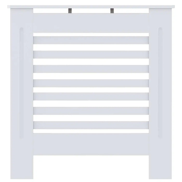 White slatted panel on a white background