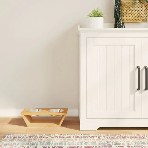 Raised Dog Bowls – Bamboo Stand | 2 Stainless Steel Pet Bowls - Dogs and Cats VIDAXL - Little and Giant Explorers vidaXL