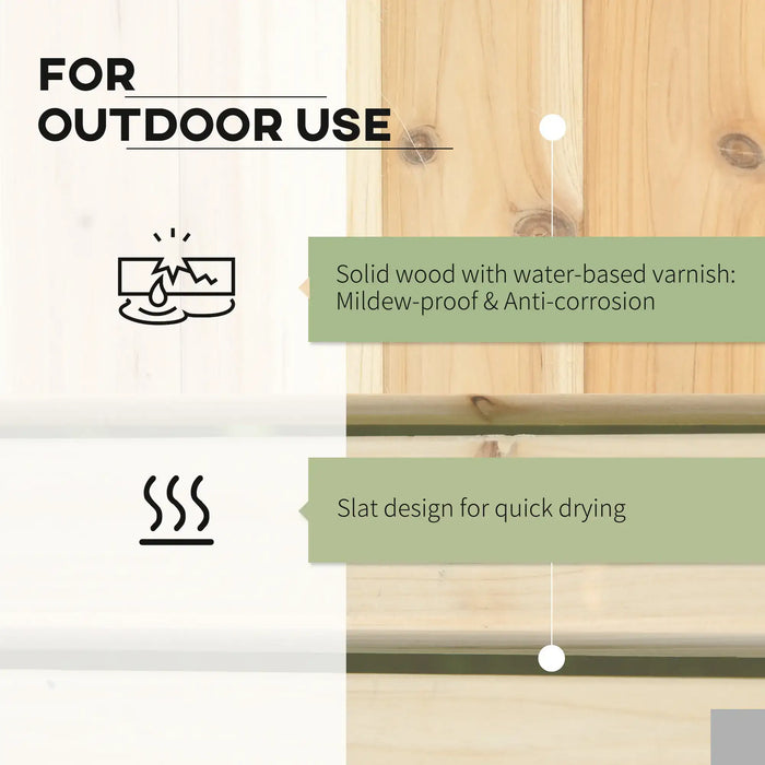 Raised Planter with Bench | Natural Fir Wood with Duo Design and Elevated Growing - Little and Giant Explorers Outsunny