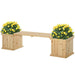 Raised Planter with Bench | Natural Fir Wood with Duo Design and Elevated Growing - Little and Giant Explorers Outsunny