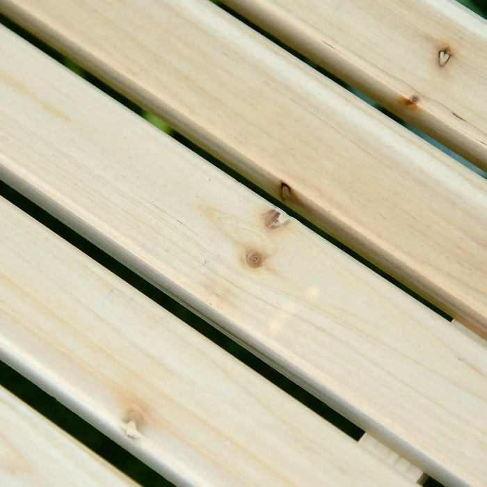 Raised Planter with Bench | Natural Fir Wood with Duo Design and Elevated Growing - Little and Giant Explorers Outsunny
