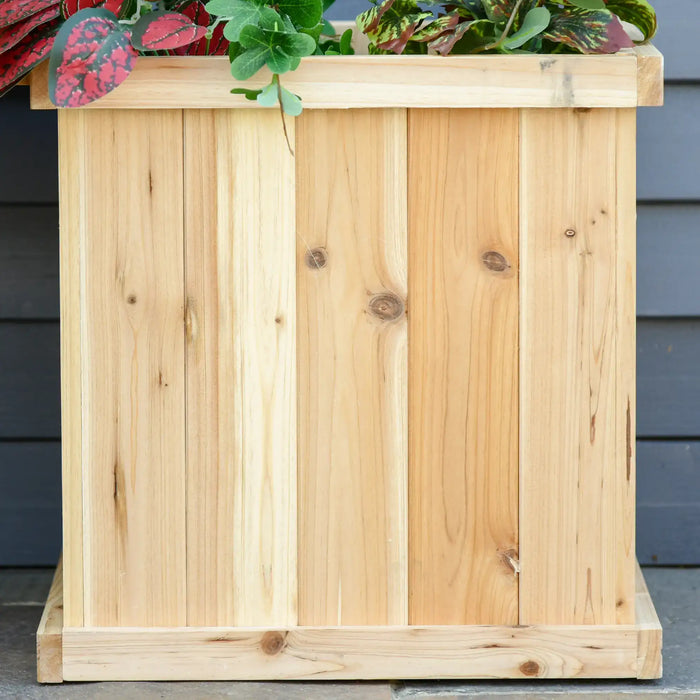 Raised Planter with Bench | Natural Fir Wood with Duo Design and Elevated Growing - Little and Giant Explorers Outsunny