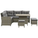 6-Piece Patio Wicker Sectional Conversation Corner Sofa in Grey - Little and Giant Explorers Outsunny